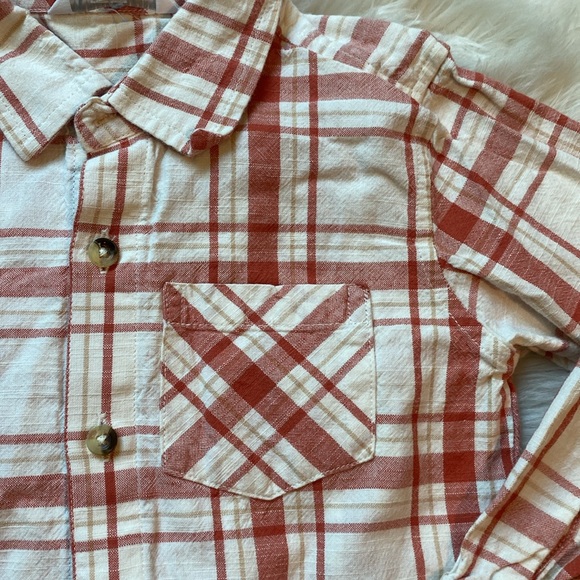 Rugged butts orange and cream plaid shirt. - Picture 2 of 3